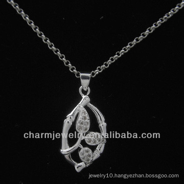 CZ Rhodium Plated Sterling Silver Pendant PSS-010